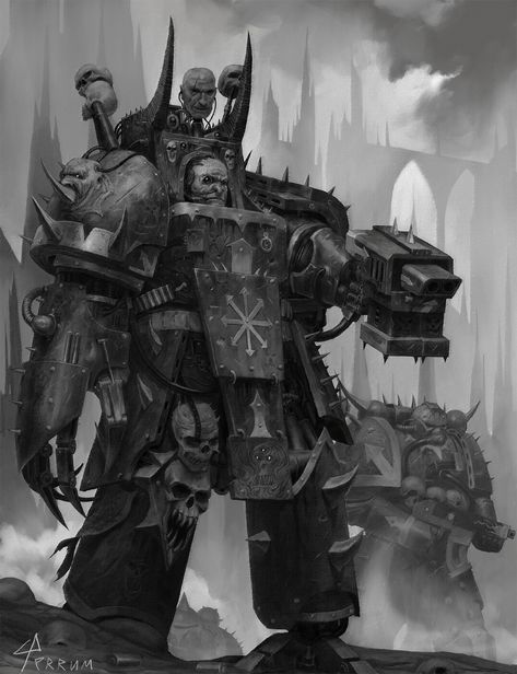 Chaos Terminator, Terminator Art, Chaos 40k, Grey Knights, Fantasy Horror, Warhammer 40k Art, Gallery Artwork, Warhammer Art, Warhammer 40k Artwork