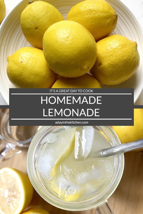 Homemade Lemonade - With Simple Syrup, Single Serving Recipe Lemonade Simple Syrup, Lemon Garlic Chicken Thighs, Fruit Ice Cubes, Nonalcoholic Drinks, Simple Syrup Recipes, Make Simple Syrup, Single Serving Recipes, Freeze Dried Fruit, Refreshing Drinks Recipes