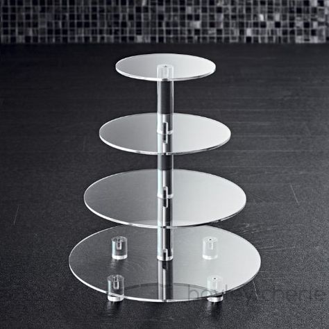 Hayley Cherie® 4-Tier Cupcake Stand - Acrylic Tiered Cake Stand - Dessert or Cupcake Tower - Circular Shape Acrylic Cupcake Stand, Cupcake Tier, Cupcake Tree, Cupcake Tower Wedding, Circle Cake, Cupcake Stand Wedding, Cupcake Tiers Stand, Round Wedding Cakes, Large Cupcake