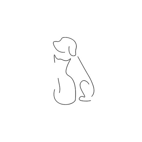 Online Dog Tattoo, Fine Line Cat And Dog Tattoo, Dog Cat Line Tattoo, Dog And Cat Line Art Tattoo, Cute Cat And Dog Tattoo, Dog And Cat Tattoo Together Small, One Line Cat And Dog Tattoo, Single Line Cat And Dog Tattoo, Tattoo Ideas Cat And Dog