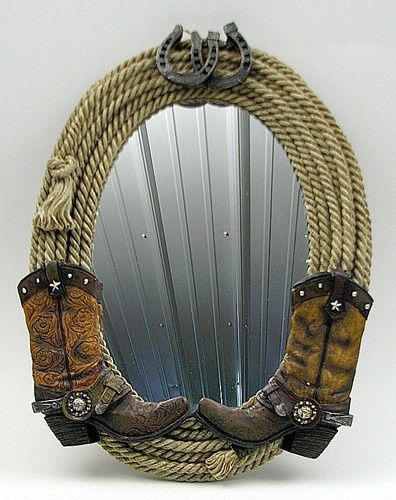 Western Mirrors, Western Mirror, Cowboy Room, Western Bathroom, Horse Room, Southwestern Home Decor, Rope Mirror, Western Bedroom, Cowboy Decorations