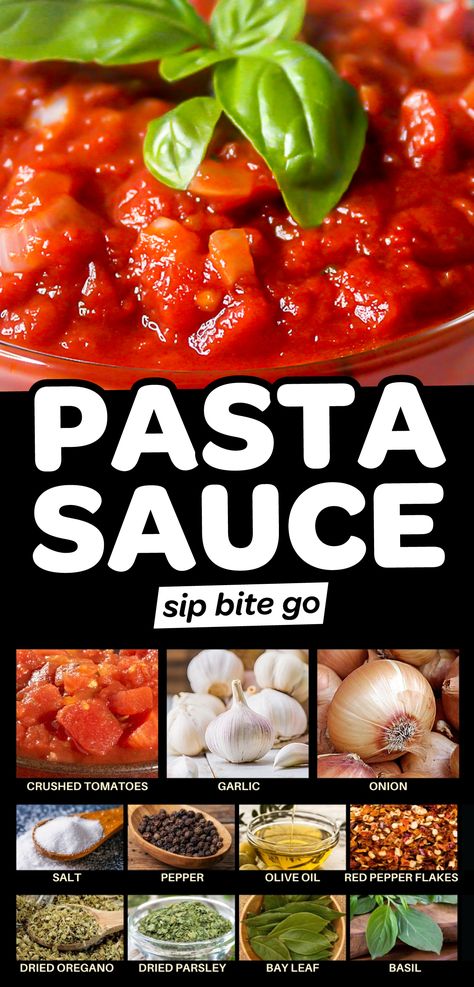 homemade pasta sauce recipe Crushed Tomato Sauce, Pasta Sauce With Crushed Tomatoes, Crushed Tomatoes Spaghetti Sauce, Home Made Pasta Sauce Recipe, Make Your Own Pasta Sauce, Easy Homemade Pasta Sauce, Make Pasta Sauce, Pasta Bake Sauce, Homemade Pasta Sauce Recipe