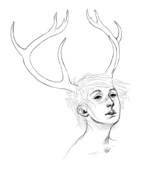 Antler Drawing, Antlers Drawing, Dear Antlers, Dog Antlers, Moose Antlers, Antler Art, Person Drawing, Deer Skulls, Dnd Characters