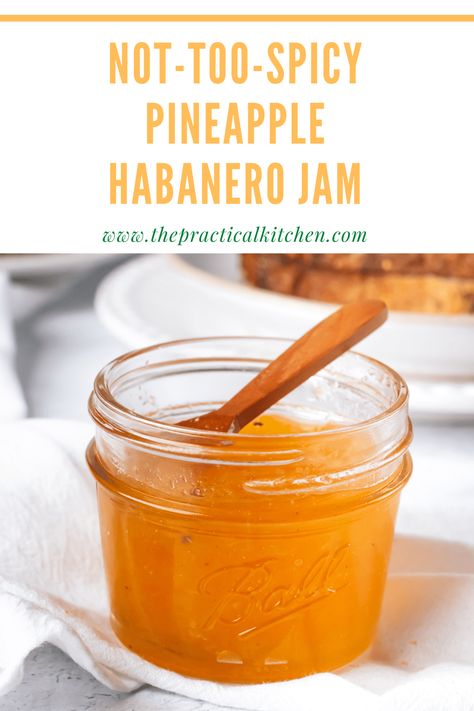 Serrano Pepper Jelly Recipe, Pineapple Habanero Jam, Habanero Jam, Pineapple Jam Recipe, Habanero Jelly, Cooked Pineapple, Pepper Jelly Recipes, Pineapple Jam, Serrano Pepper