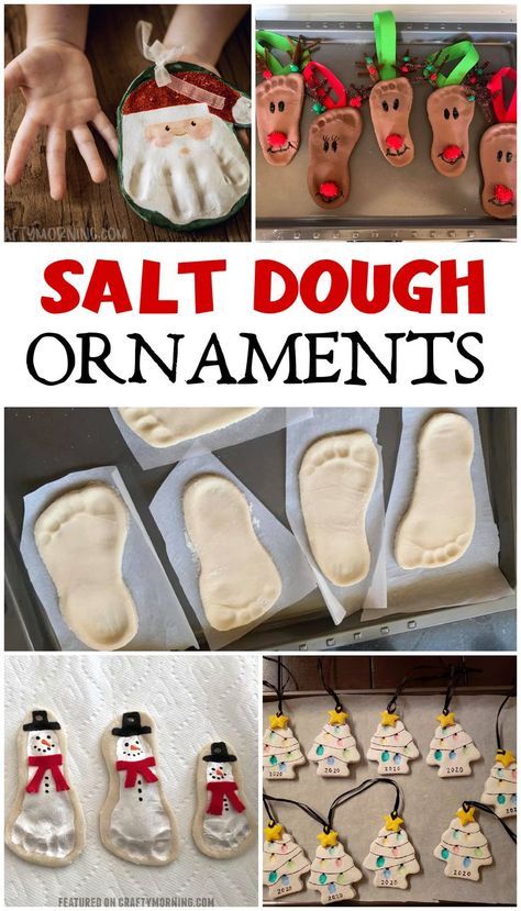 Dough Recipe For Ornaments, Salt Dough Recipe For Ornaments, Ornament Ideas Christmas, Salt Dough Christmas, Make Salt Dough, How To Make Salt Dough, Christmas Ball Ornaments Diy, Christmas Ornament Ideas, Baby Christmas Crafts