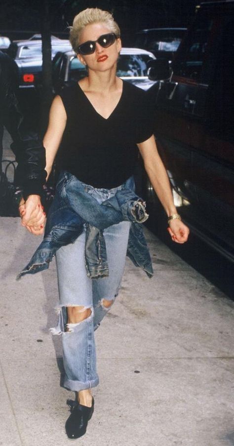 Madonna  Rocking the Boyfriend jeans  80's Lady Madonna, The Boyfriend, Ripped Jean, Ripped Jeans, Madonna, Boyfriend Jeans, Fashion Inspo, Pants, Trousers