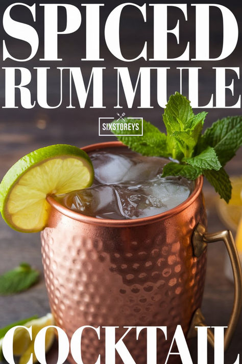 Spiced Rum Mule Cocktail Recipe Mule Cocktail Recipes, Rum Mule, Spiced Rum Drinks, Spiced Rum Cocktails, Mule Cocktail, Mule Recipe, Rum Drinks, Spiced Rum, Lime Wedge