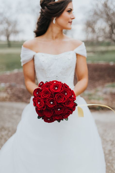 Beauty And The Beast Wedding Dresses, Beauty And The Beast Wedding Theme, Beauty And The Beast Wedding, Beauty And Beast Wedding, Wedding Ceremony Ideas, Red Rose Wedding, Yosemite Wedding, Red Bouquet, Heels Wedding