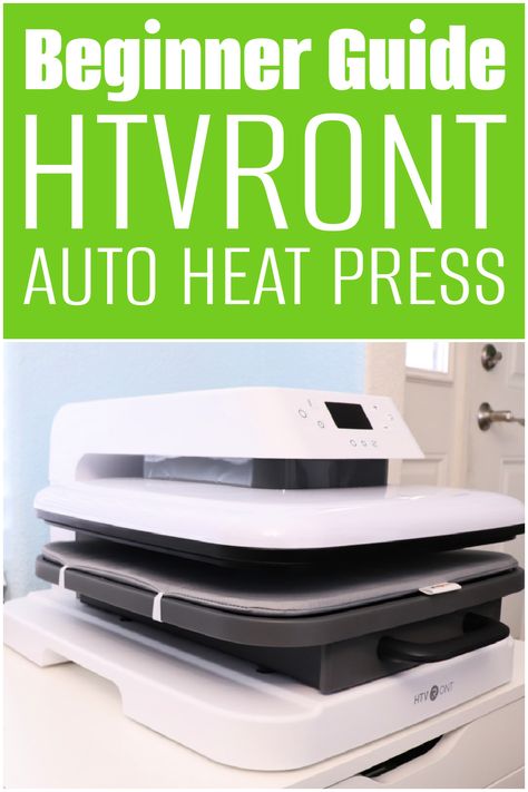 Everything you need to know about this auto heat press and how to create your first project Sublimation Heat Press Chart, Heat Press Guide T Shirts, Heat Press Temperature Guide For Vinyl, Cricut Heat Press Temperature Guide Iron On, Htv Temperature Guide For Heat Press, Htvront Heat Press Settings, Htvront Heat Press, Htvront Heat Press Temperature Guide, Flower Making Crafts