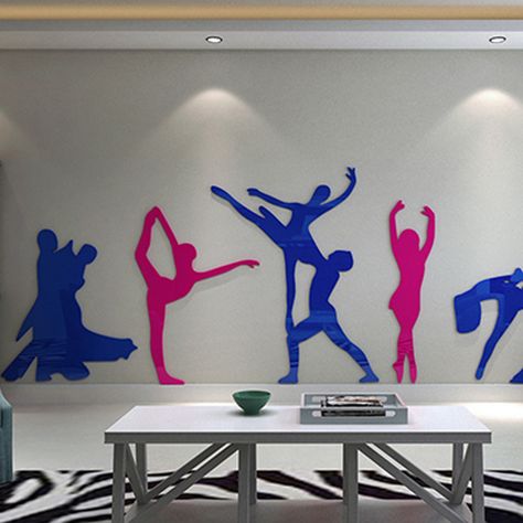 Dance Classroom Ideas, Princess Office, Dancer Design, School Reception, Dance Room, Kid Design, School Beauty, Classroom Interior, Dance Wall Art