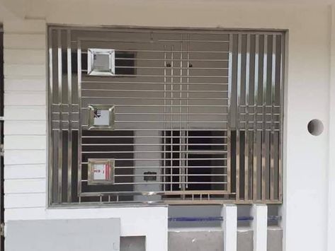 Grill Design For Balcony, Safety Grill Design, Trapezoid Windows, Windows Grill Design, Design For Balcony, Modern Steel Gate Design, Windows Grill, Steel Grill Design, Safety Grill