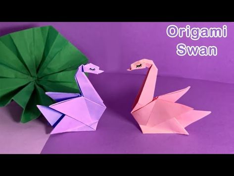 Graceful origami swan, meticulously folded from paper, showcasing the art of transformation. BushrazOrigami's tutorial guides you through each step, creating a stunning paper masterpiece. Craft your own symbol of elegance. Origami Swan Step By Step, Origami Swan Tutorial, Oragami Ideas Cute Easy, Oragami Ideas Cute, Paper Swan, Origami Swan, Paper Rings, Paper Ring, Origami Animals