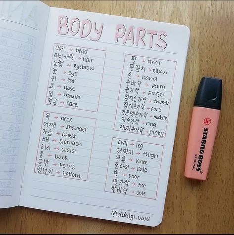 Korean Learning Notes, Korean Learning Apps, Korean Notes, Learning Korean Grammar, Korean Study, Learn Basic Korean, Learn Korean Alphabet, Korean Learning, Easy Korean Words