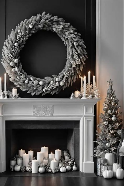 Explore the sophisticated appeal of monochromatic holiday decor. Discover how to create depth and interest using textures and shades within a single color palette. Reclaimed Wood Bedroom, Above Fireplace Decor, Shower Cleaning Hacks, Tv Above Fireplace, Classy Christmas Decor, Remove Rust Stains, Colorful Christmas Decorations, Reclaimed Wood Headboard, Shower Cleaning