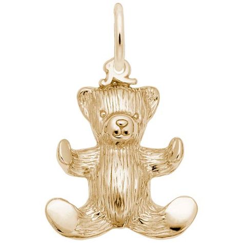 14K Gold Teddy Bear Charm by Rembrandt Charms Gold Teddy Bear, Small Teddy Bears, Silver Wrapping Paper, Baby Teddy Bear, Baby Teddy, Cute Teddy Bear, Cute Teddy, Bad Dreams, Types Of Lettering