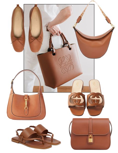 Camel Bag Outfit, Camel Color Outfits, Capsule Shoes, Chanel Ballerina Flats, Colorful Summer Outfits, Jojo Fashion, Summer Backpacking, Summer Brown, Xmas Wishlist