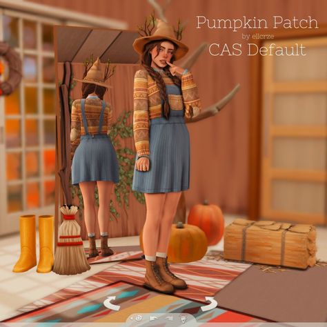 pumpkin patch cas background. Sims 4 Halloween, Sims 4 Cas Background, Cas Background, Sims Stories, Cc Mods, Fall Maxi, Sims 5, Pumpkin Patch Outfit, Sims House Design