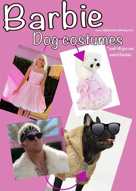 Barbie dog costumes for halloween pet costume contests Barbie And Dog Costume, Barbie Dog Costume, Stereotypical Barbie, Ken Costume, Dog Costumes For Halloween, Barbie And Ken Costume, Weird Barbie, Cowgirl Barbie, Barbie Costumes