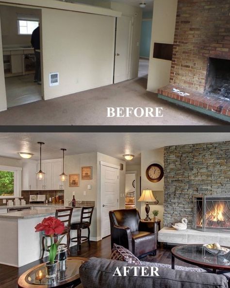 Photo Source: Pinterest House Makeovers, Room Remodel, After Pictures, Living Room Remodel, Before And After Pictures, Room Remodeling, A Living Room, Home Staging, Kitchen Living