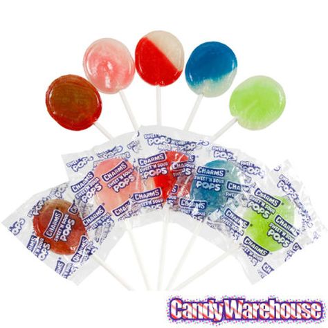 Half sour, half sweet, these pops have a lot more pow than their singularly sweet cousins. When the sour fruit flavor gets too intense, just flip it over to the soothing sweet side. Though Charms has nixed its totally sour sucker, these half-and-half treats can still be found online. Candy Suckers, 90's Toys, Bulk Candy Store, Sour Fruit, Nostalgic Candy, Bulk Candy, Sour Candy, Vintage Candy, Oldies But Goodies