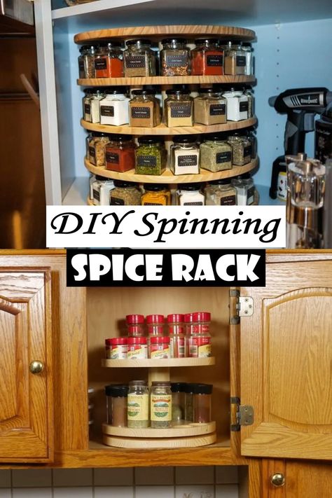 Pantry Spice Storage, Diy Spice Organizer, Spice Cabinet Organization Diy, Diy Spice Rack Ideas Inside Cabinets, Spice Rack For Small Spaces, Diy Spice Shelf, Spice Rack Ideas Diy, Homemade Spice Rack, Diy Spice Rack Ideas