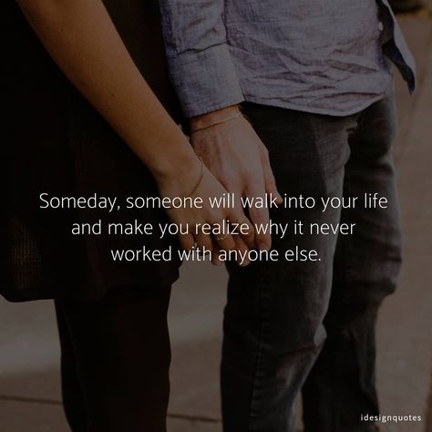 Someday, someone will walk into your life and make you realize why it never worked with anyone else. #lovequotes #trustquotes #deepquotes #relationshipquotes Trust Quotes, Honduras, Quotes Deep, Relationship Quotes, Peru, Love Quotes, Walking, Make It Yourself, Quotes