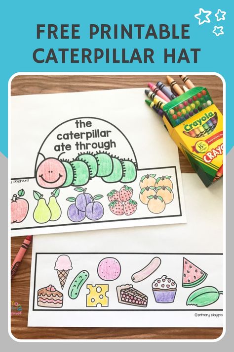 Hungry Caterpillar Arts And Crafts, The Very Hungry Caterpillar Activities For Preschoolers, The Hungry Caterpillar Activities, Very Hungry Caterpillar Craft, Hungry Caterpillar Activities Printable, The Very Hungry Caterpillar Free Printables, Printable Caterpillar Template, The Very Hungry Caterpillar Printables, Eric Carle Activities Preschool