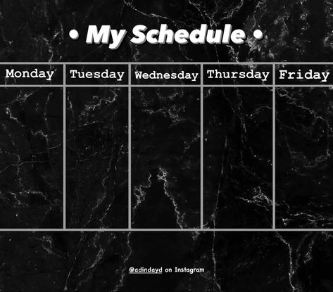 Schedule Templates Aesthetic Black, Wallpaper Jadwal, Class Schedule College, Timetable Design, Study Schedule Template, Class Schedule Template, Background Study, Eyelash Studio, Timetable Template