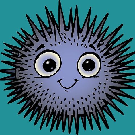 sea urchin Sea Urchin Character Design, Sea Urchin Drawing, Sea Urchin Illustration, Sea Urchins Art, Sea Urchin Fabric, Uni Sea Urchin, Sea Urchin, Children's Book Illustration, Childrens Books