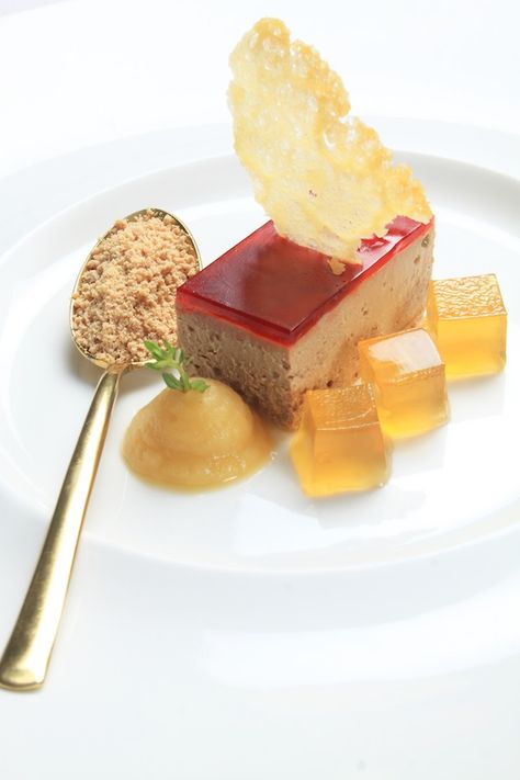 chicken liver parfait with cherry glaze Chicken Liver Parfait, Chicken Liver Pate Recipe, Liver Pate Recipe, Apple Puree, Cherry Glaze, Liver Pate, Australian Culture, Parfait Recipe, Pate Recipes