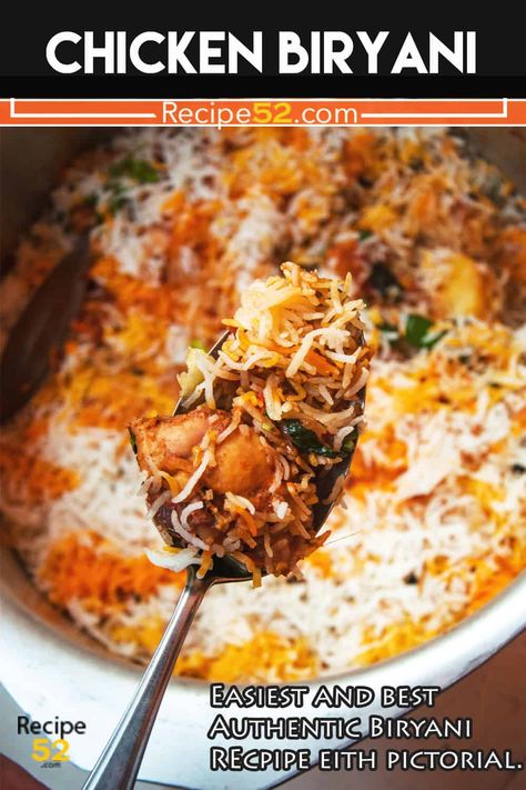 This is a detailed recipe of authentic Pakistani Chicken Biryani that is very delicious and easy to make. No, you don't need tons of difficult-to-find spices or and ready-made masala. This is chicken dum biryani that fill your house with a tempting biryani aroma. #biryani #biryanirecipe #pakistanibiryani #chickenbiryani #dumbiryani #hyderabadibiryani #easybiryani #authenticbiryani Aftar Recipes, Chicken Biryani Recipe Pakistani, Arab Dishes, Dawat Recipes, Rice Casserole Dishes, Pakistani Chicken Recipes, Easy Biryani, Chicken Dum Biryani, Halal Chicken