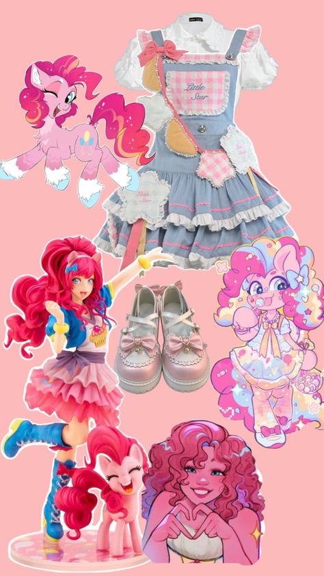 Pinkie Pie Clothes, My Little Pony Inspired Outfits, Pinkie Pie Outfit, Mlp Outfits, Japanese Core, Mlp Cosplay, Clown Jester, Kawaii Core, Fandom Crossover