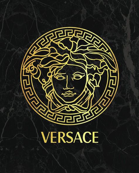 Versace Logo Design Gold, Versace Moodboard, Versace Logo Wallpapers, Versace Logo Design, Fashionable Wallpaper, Versace Symbol, Fashion Wall Art Printables, Cajas Silhouette Cameo, Logo Design Gold