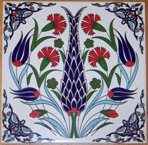 Iznik Tile, Tile Design Pattern, Turkish Tile, Turkish Tiles, زجاج ملون, Turkish Ceramics, Photo Tiles, Turkish Design, Turkish Art