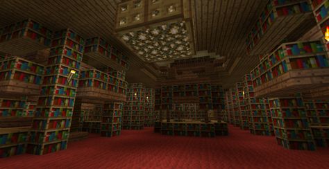 Library Minecraft Project Minecraft Library Build Interior, Minecraft Library Interior, Minecraft Aesthetic Library, Minecraft Large Library, Cherry Wood Library Minecraft, Minecraft Library Design, Minecraft Library Ideas, Minecraft Abandoned Library, Reference Background