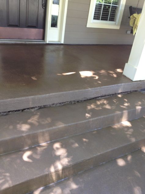 Perfect Stain Color, Concrete Cleaner, Front Porch Makeover, Porch Doors, Porch Makeover, Small Store, Concrete Porch, Front Porch Decorating, Diy Renovation