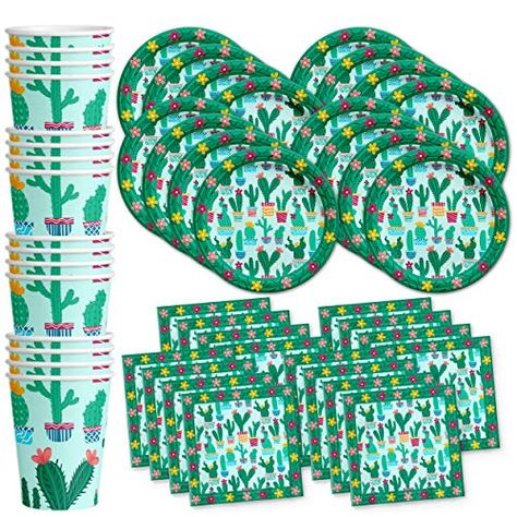 Cactus Birthday Party Supplies Set Plates Napkins Cups Ta... Cactus Theme Party, Southwest Party, Cactus Birthday Party, Cactus Birthday, Unique Party Themes, Cactus Party, Personalized Party Favors, Mickey Mouse Party, Black Balloons