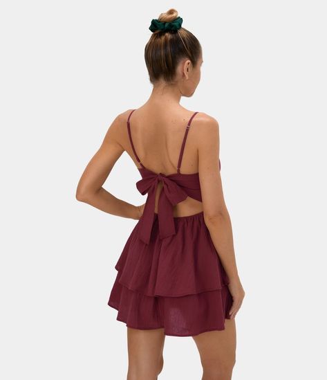 Everyday Adjustable Straps Tie Back Tiered Ruffle Mini Dress Cute Sundresses Short, Casual Hoco Dresses, Cute Summer Dresses Short, High School Dance Dresses, Flowy Homecoming Dresses, Wedding Guest Dress Short, Easter Fits, Hoco Dress Short, Halara Dress