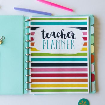 Teacher Planner // Colorful - PRINTABLE AND EDITABLE Classroom Areas, Printable Teacher Planner, Nurse Education, Teacher Websites, Student Info, Student Birthdays, Planning Pages, Monthly Calendars, Teacher Binder