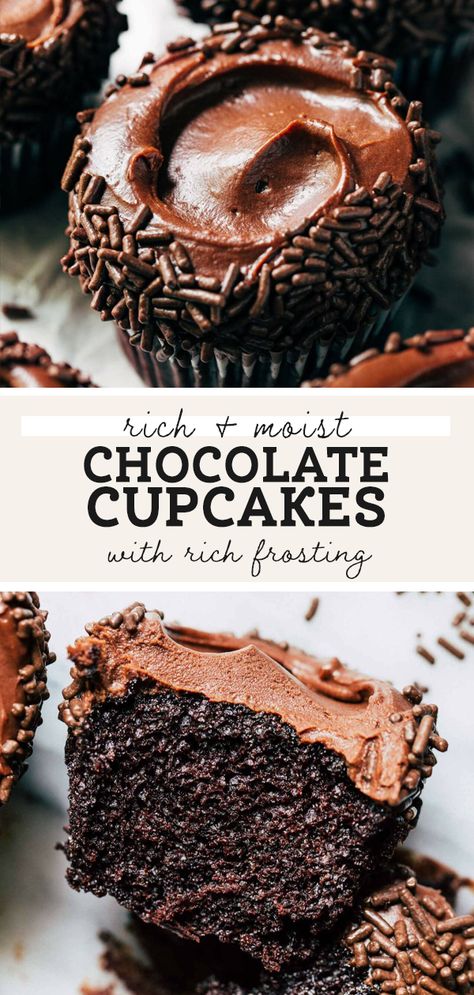 Cupcakes With Sour Cream, Chocolate Sour Cream Frosting, Moist Chocolate Cupcakes, Gluten Free Chocolate Cupcakes, Chocolate Buttercream Recipe, Butternut Bakery, Sour Cream Frosting, Best Chocolate Cupcakes, Chocolate Cupcakes Moist