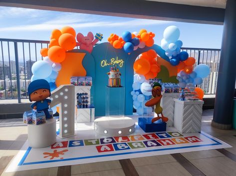 Pocoyo Party Ideas, Pocoyo Birthday, Popoyo, Train Party, Future Mom, Mini Table, Baby Birthday Party, Blue Party, Baby First Birthday