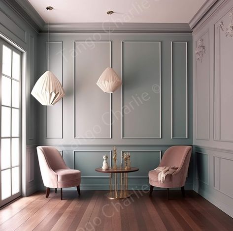 Small Office Wainscoting, Crown Moulding Accent Wall, Hallway Wall Moulding, Mixing Wainscoting Styles, Wall Trim Ideas Moldings, Monochromatic Walls And Trim, Picture Frame Moulding On Walls, Wall Trim Moulding, Moulding On Walls