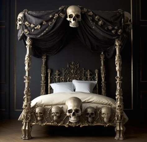 Victorian Gothic Bedroom, Gothic Bedroom Furniture, Gothic Bedroom Ideas, Lake House Bedroom, Dark Blue Bedrooms, Goth Bedroom, Gothic Bedroom, Simple Bedroom Design, Classy Bedroom