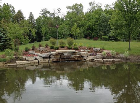 Large Pond Landscaping, Large Pond, Affordable Backyard Ideas, Large Backyard Landscaping, Farm Pond, Building A Pond, Fountains Backyard, Pond Ideas, Pond Landscaping