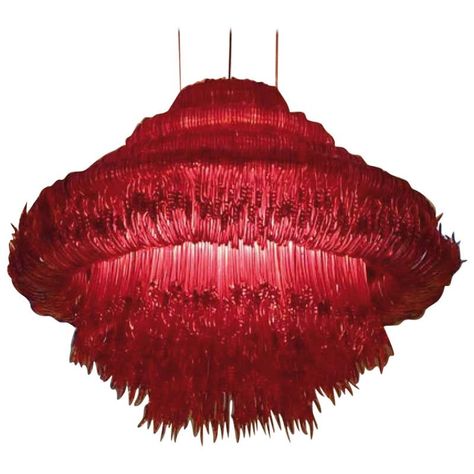 Red Ceiling Lamp, Hotel Lighting, Red Chandelier, Pendant Lamp Design, Italian Chandelier, Lamp Ceiling, Modern Chandeliers, Lighting Chandeliers, Transparent Resin