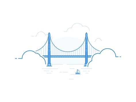 Bridge Illustration Simple, Bridge Graphic Design, Bridge Line Art, Pitch Template, Linkedin Banner, Graphic Arts Illustration, San Francesco, Bridge Design, Instagram Logo