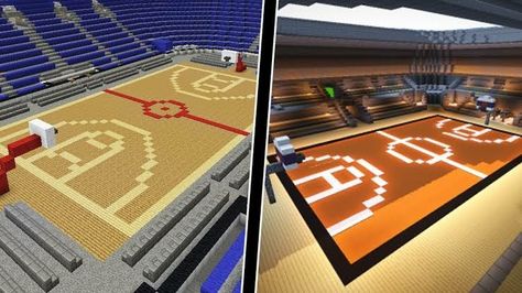 Minecraft Basketball Court, Basketball Minecraft, Minecraft City, Minecraft Architecture, Minecraft Ideas, Rafting, New World, Minecraft, Nba