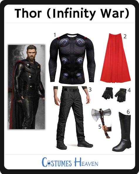 Thor Diy Costume, Diy Thor Costume, Thor Infinity, Thor Outfit, Thor Costume, Thor Cosplay, Group Cosplay, All Black Suit, First Meet