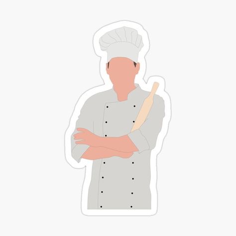 Chef sticker avaible on redbubble Chef Sticker, Baker Cake, Cake Lover, Cartoon Stickers, Funny Stickers, Sticker Design, Chef, Notebook, Collage