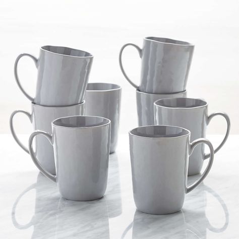 Grey Cup, Grey Mugs, Best Coffee Mugs, Coffee Cup Set, Grey Ceramics, Glass Coffee Mugs, Porcelain Dinnerware, Cool Kitchen Gadgets, Coffee Mug Sets